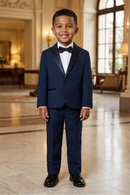 Boys Navy Blue 2-Piece Suit for Formal Events