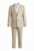 Charger l'image dans la visionneuse de la galerie, Boys Beige Notch Lapel 2-Piece Suit for Formal Events
