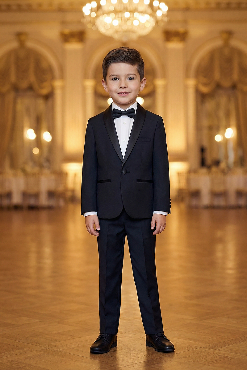 Boys Black 2-Piece Suit for Formal Events