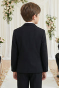 Load image into Gallery viewer, Boys Classic Black 3-Piece Suit for Weddings with Notch Lapel

