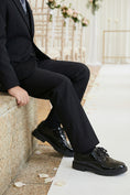 Load image into Gallery viewer, Boys Classic Black 3-Piece Suit for Weddings with Notch Lapel
