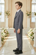 Bild in Galerie-Betrachter laden, Boys Classic Grey 3-Piece Suit for Weddings with Notch Lapel
