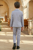Load image into Gallery viewer, Boys Light Grey 3-Piece Suit for Weddings with Notch Lapel
