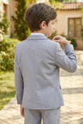 Load image into Gallery viewer, Boys Light Grey 3-Piece Suit for Weddings with Notch Lapel
