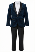 Load image into Gallery viewer, Boys Royal Blue Velvet Shawl Lapel 2-Piece Suit
