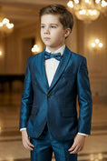 Load image into Gallery viewer, Boys Iridescent Teal Single-Breasted 2-Piece Suit for Ballroom Weddings
