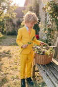 Load image into Gallery viewer, Boys Vibrant Yellow 3-Piece Suit for Weddings with Notch Lapel
