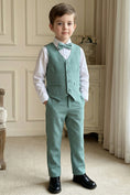 Load image into Gallery viewer, Boys Sage Green Vest & Trousers 2-Piece Suit for Rustic Outdoor Weddings
