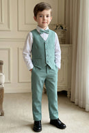 Boys Sage Green Vest & Trousers 2-Piece Suit for Rustic Outdoor Weddings