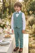 Load image into Gallery viewer, Boys Sage Green Vest & Trousers 2-Piece Suit for Rustic Outdoor Weddings
