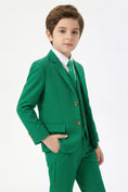 Cargar la imagen en la vista de la galería, Boys Fresh Green 3-Piece Suit for Weddings with Notch Lapel
