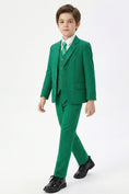 Bild in Galerie-Betrachter laden, Boys Fresh Green 3-Piece Suit for Weddings with Notch Lapel
