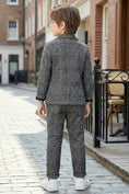 Load image into Gallery viewer, Boys Black & White Windowpane Casual 2-Piece Suit for Urban Weddings
