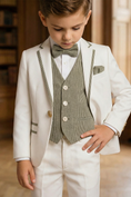 Bild in Galerie-Betrachter laden, Boys Navy Blue Jacquard 3-Piece Suit for Weddings & Formal Occasions
