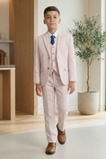 Load image into Gallery viewer, Boys Sage Green Textured 3-Piece Suit for Weddings & Formal Events
