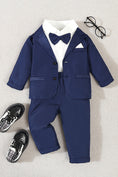 Gallery viewerに画像を読み込む, Boys Navy Blue Single-Breasted 2-Piece Suit for Formal Weddings
