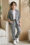 Bild in Galerie-Betrachter laden, Boys Grey Glen Plaid Casual 2-Piece Suit for Modern Weddings
