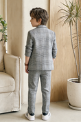 Load image into Gallery viewer, Boys Grey Glen Plaid Casual 2-Piece Suit for Modern Weddings
