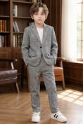 Bild in Galerie-Betrachter laden, Boys Grey Glen Plaid Casual 2-Piece Suit for Modern Weddings
