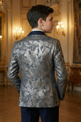 Bild in Galerie-Betrachter laden, Boys Silver Metallic 2-Piece Suit for Formal Galas & Luxury Weddings
