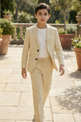 Bild in Galerie-Betrachter laden, Boys Beige Linen-Blend 2-Piece Suit for Outdoor Weddings & Summer Events
