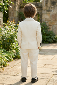 Load image into Gallery viewer, Boys Beige Pinstripe 3-Piece Suit for Country Weddings
