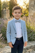 Load image into Gallery viewer, Boys Light Blue & Navy 2-Piece Suit for Garden Weddings & Formal Events
