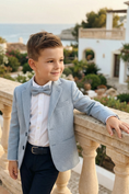 Load image into Gallery viewer, Boys Light Blue & Navy 2-Piece Suit for Garden Weddings & Formal Events
