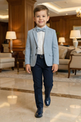 Load image into Gallery viewer, Boys Light Blue & Navy 2-Piece Suit for Garden Weddings & Formal Events
