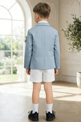 Bild in Galerie-Betrachter laden, Boys Sky Blue Paired With White Shorts Single-breasted 2-piece Suit
