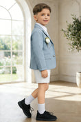 Bild in Galerie-Betrachter laden, Boys Sky Blue Paired With White Shorts Single-breasted 2-piece Suit
