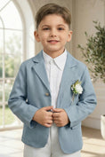 Bild in Galerie-Betrachter laden, Boys Sky Blue Paired With White Shorts Single-breasted 2-piece Suit
