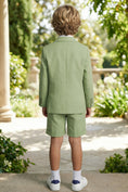 Charger l'image dans la visionneuse de la galerie, Boys Sage Green Linen Single-breasted 2-piece Suit
