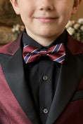 Gallery viewerに画像を読み込む, Boys Burgundy With Black Collar 2-Piece Suit
