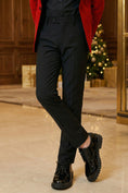 Cargar la imagen en la vista de la galería, Boys Red Velvet Tuxedo 2-Piece Set with Black Satin Shawl Lapel
