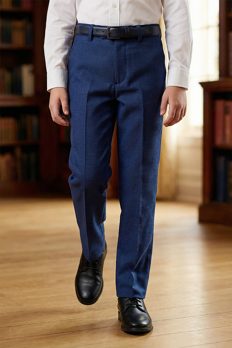 Boys Navy Blue Tailored Pants