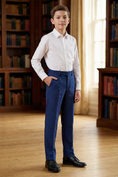 Load image into Gallery viewer, Boys Navy Blue Tailored Pants
