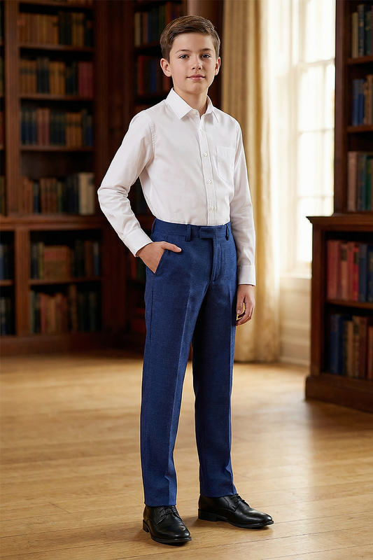 Boys Navy Blue Tailored Pants