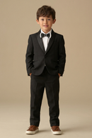 Boys Black Shawl Collar 2-Piece Tuxedo for Weddings & Formal Galas
