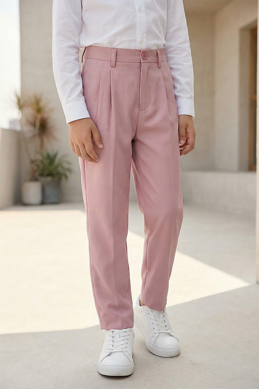 Boys Dusty Pink Formal Pants