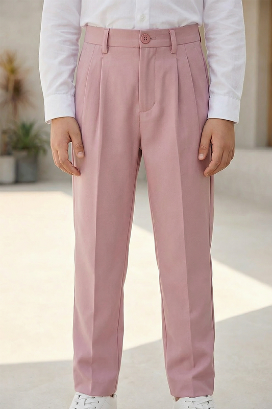 Boys Dusty Pink Formal Pants