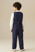 Load image into Gallery viewer, Boys Navy 3-Piece Vest Suit for Weddings & Formal Events
