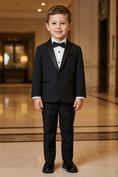 Load image into Gallery viewer, Boys Black Shawl Lapel Tuxedo 2-Piece Suit
