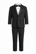 Load image into Gallery viewer, Boys Black Shawl Lapel Tuxedo 2-Piece Suit
