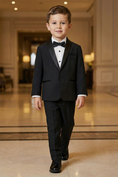 Load image into Gallery viewer, Boys Black Shawl Lapel Tuxedo 2-Piece Suit

