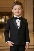 Load image into Gallery viewer, Boys Black Shawl Lapel Tuxedo 2-Piece Suit
