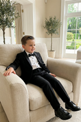 Load image into Gallery viewer, Boys Black Shawl Lapel Tuxedo 2-Piece Suit
