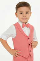 Boys Coral Linen 2-Piece Suit