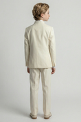 Load image into Gallery viewer, Boys Ivory 3-Piece Suit with Chain Detail for Weddings & Formal Galas
