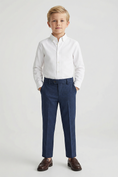 Cargar la imagen en la vista de la galería, Boys Blue Plaid Dress Pants Tailored Formal Trousers
